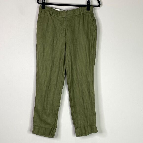 J. Crew Pants - J. Crew Rhodes Cuff Hem Linen Ankle Pants Women's Size 6